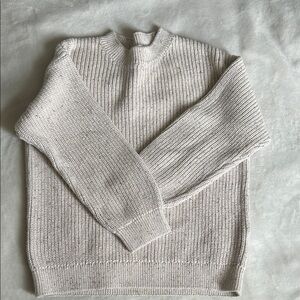 6- 7 years H&M Kids Ribbed Crewneck Sweater in Light Cream